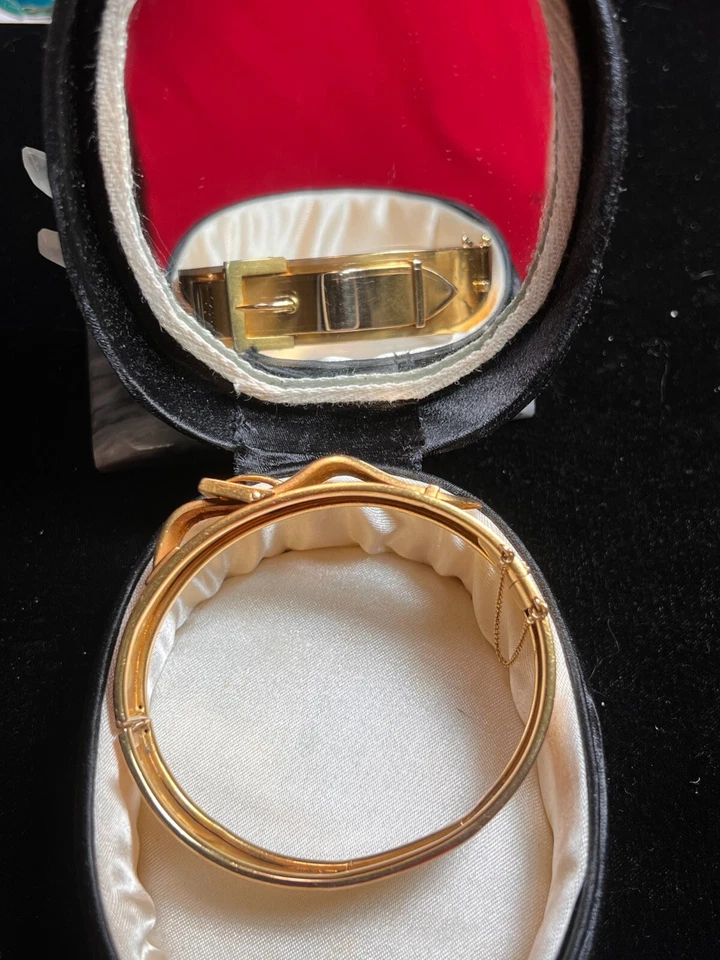 Hermosa pulsera con hebilla de oro rosa 1880s 18^ 15 mm de ancho 22 g Foto 4 de 4