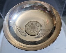 Japan Sterling Silver dish with 1924 50 sen silver coin  j6 j