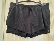 BNWT M & S Goodmove Active black layered quick dry breathable shorts - size 22