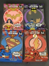 DC Universe Bath Bombs, 4-Pack Batman Superman Flash Wonder Woman Hi Peach Layne