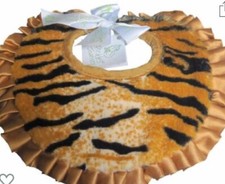 Pickles Journey Tiger Bib w/Tags. Satin Trim. Animal Baby Shower. Tiger Baby Bib