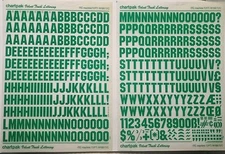 Chartpak Velvet Touch Lettering ITC Machine 72pt/M155 72C Green Rub On