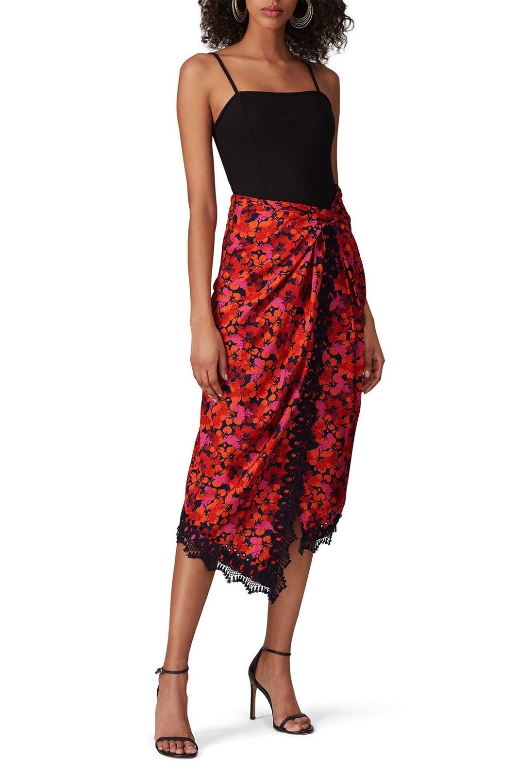 DEREK LAM 10 Crosby “Liona”  Faux Lace Trimmed Wrap Skirt - Size 4-RARE FIND!!