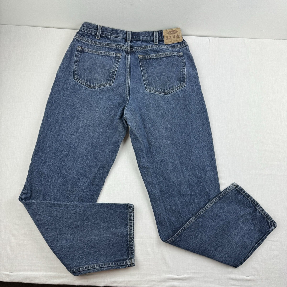 Vintage Old Navy Deluxe Jeans Adult 35x34 Blue Baggy Grunge Button