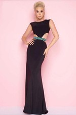 NEW MAC DUGGAL CUTOUT BEADED DRESS GOWN SIZE 0 $298 BLACK NORDSTROM