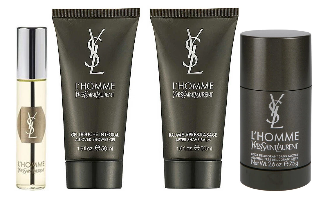 Yves L&#039;Homme Spr,After Shave Balm,Shower Gel and Deodorant Set | eBay