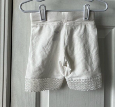 GIRLS LUCKY AND ME BIKER SHORTS WHITE LACE BOTTOM ELASTIC WAIST