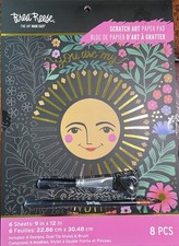 Scratch Art Paper Pad - You Are My Sunshine - 6 Designs, Metallic Guided Art