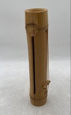 Brown Wooden Bamboo Hand-Carved Musical Instrument Zither Tube