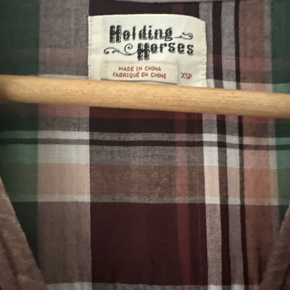 Vestido Camisa Holding Horses ANTHROPOLOGIE Nantes Malva Western Boho TERCIOPELO XS P Foto 3 de 4