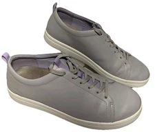 Vionic Shoes Womens sz. 10 Paisley Fashion Sneakers Casual Gray Leather Lace Up