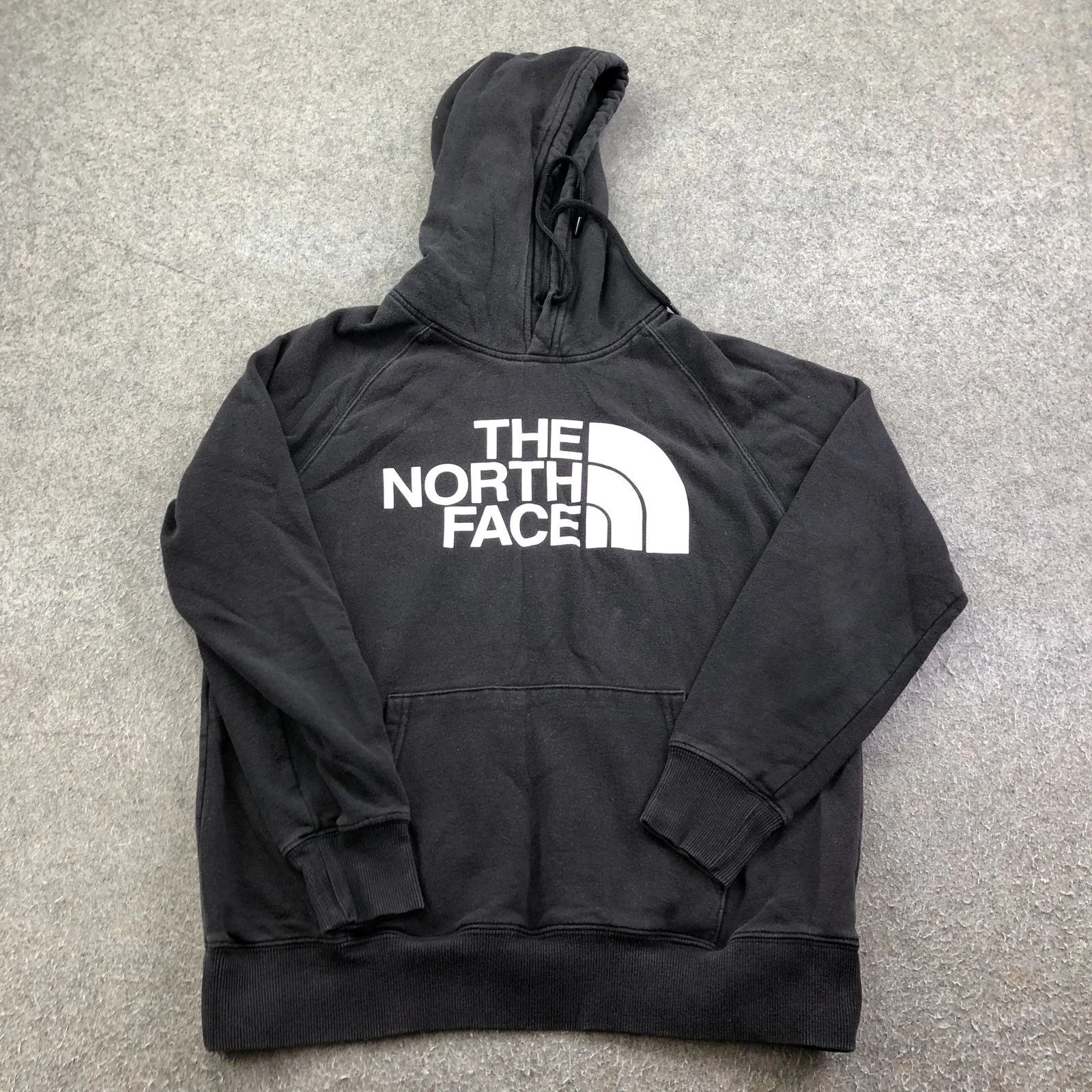 The North Face Hoodie Womens Small Black Pullover Fleece Logo Graphic Sweatshirt