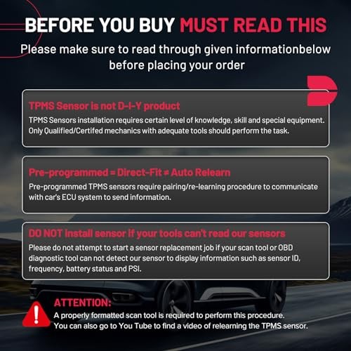 TPMS Sensor GM 315Mhz Tire Pressure Monitoring Sensor Compatible with Chevy - Bild 8 von 8