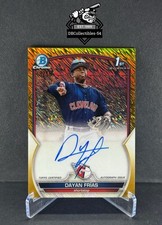 2023 Bowman Chrome Dayan Frias 1st Gold Shimmer Auto 40/50 Cleveland Guardians