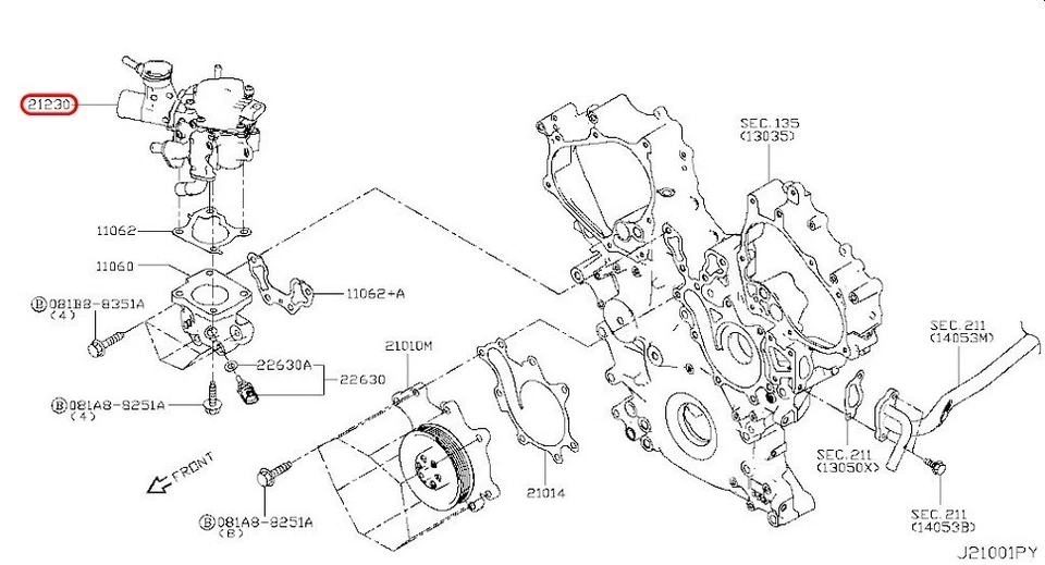 Nissan OEM Valve Assy-Water Control 21250-5Ca0A for Infiniti - Image 3 of 4