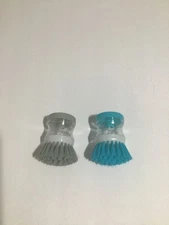 2 PC SOAP DISPENSING HANDHELD BRUSH 3 COLOR MULTI-PURPOSE CLEANING