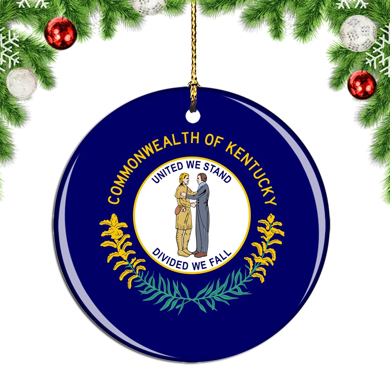 United States Kentucky State Seal Christmas ornament city travel souvenir