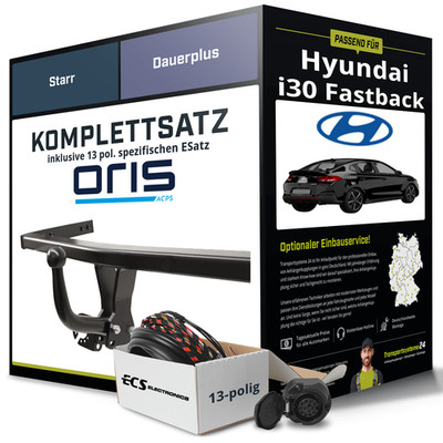 Für HYUNDAI i30 Fastback PDE, PDEN Anhängerkupplung starr +eSatz 13pol 18- NEU