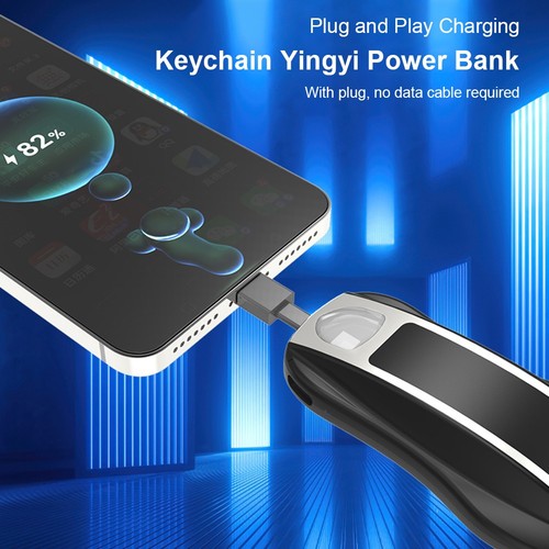 1200 mAh Notfall Power Banks kabelloses tragbares Ladegerät (für Typ-C Schwarz) - Afbeelding 3 van 9