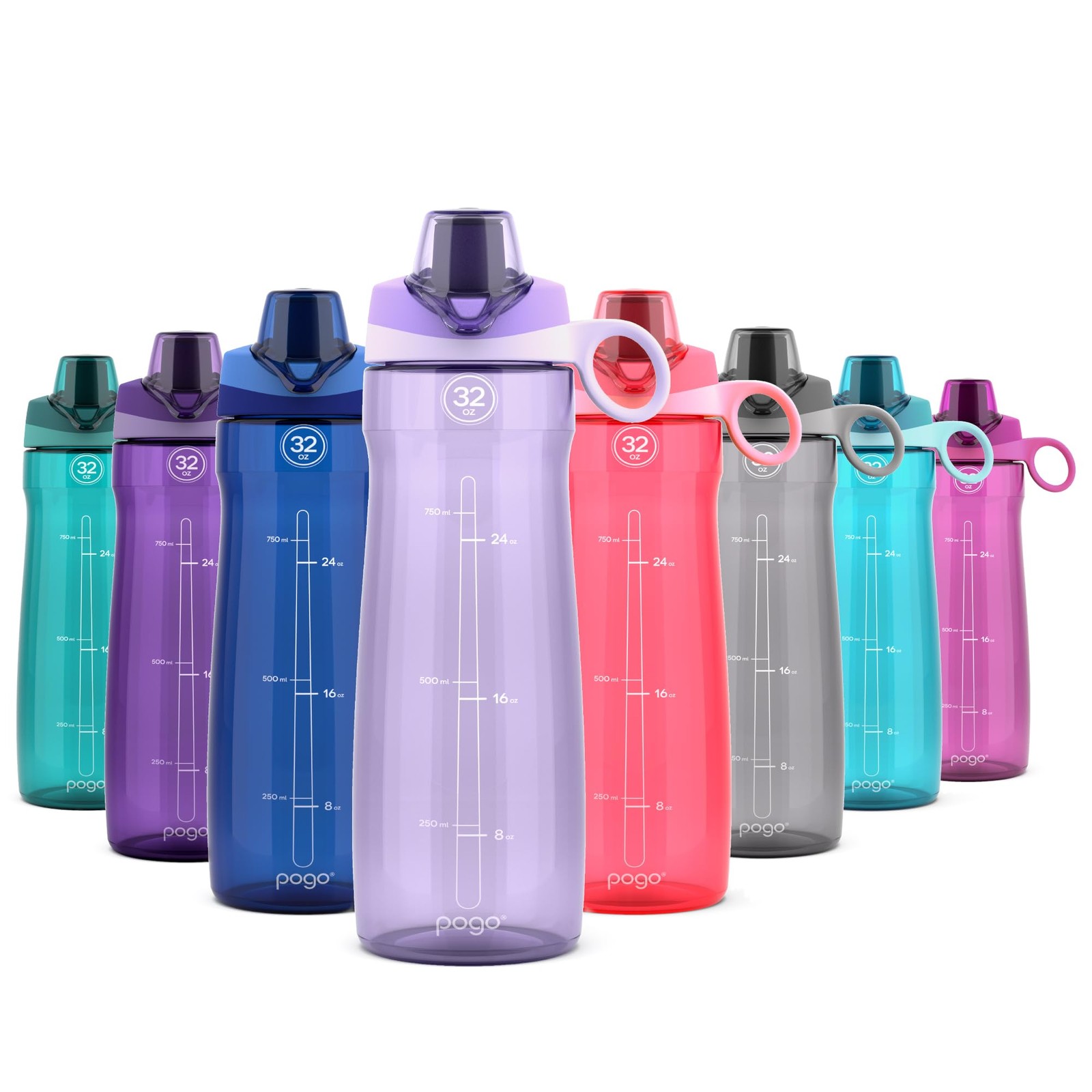 32oz Plastic Water Bottle with Chug Lid and Carry Handle, Re