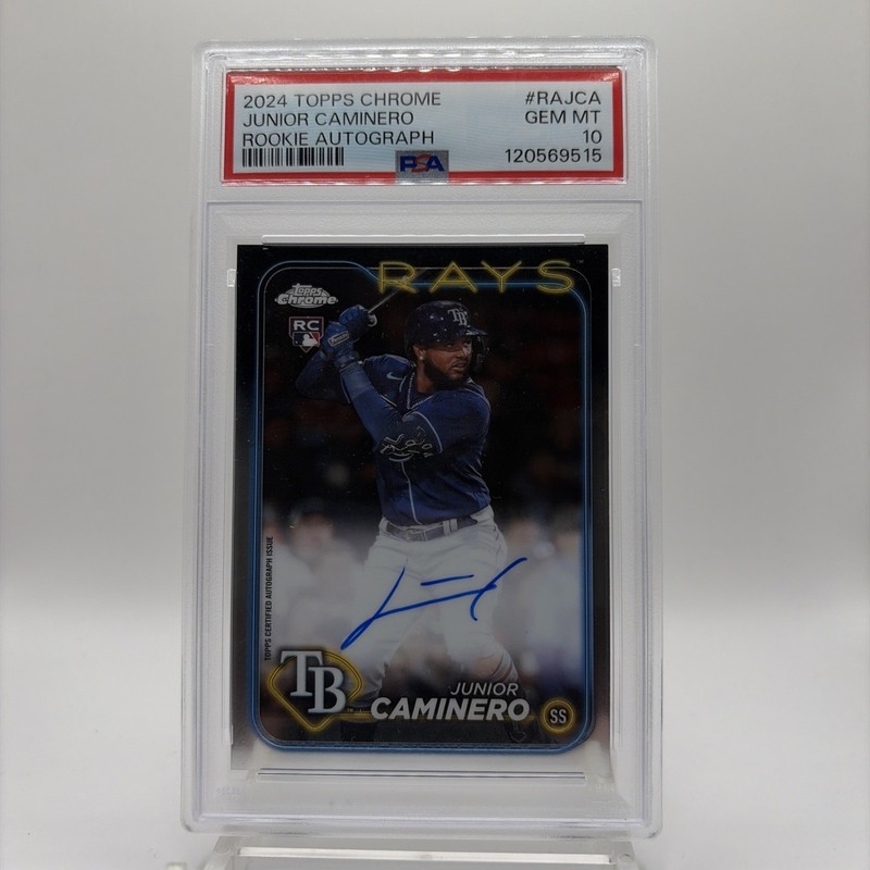 2024 Topps Chrome Junior Caminero Rookie Auto #RA-JCA PSA 10 RC