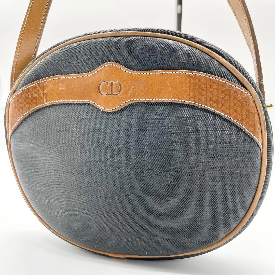 Sac bandoulière Christian Dior toile cuir noir marron expédié du Japon