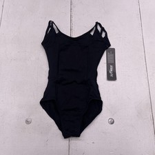 So Danca Leotard Girls 6X-7 Black BY06C Strappy Camisole Ballet Dancewear Kids