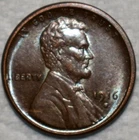 AU-UNC 1916-S Lincoln Cent, Fully Lustrous & Barely Circulated.