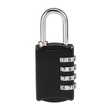 4 Digit Combination Padlock 4mm Shackle Zinc Alloy Lock Black
