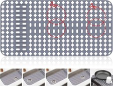 ARLBA Upgraded Silicone Sink Mat 28"x14" Sink Protectors for Kitchen Sink wit...