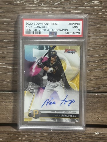 2020 Bowman's Best Prospect Nick Gonzales Auto #B20-NG Pirates PSA 9