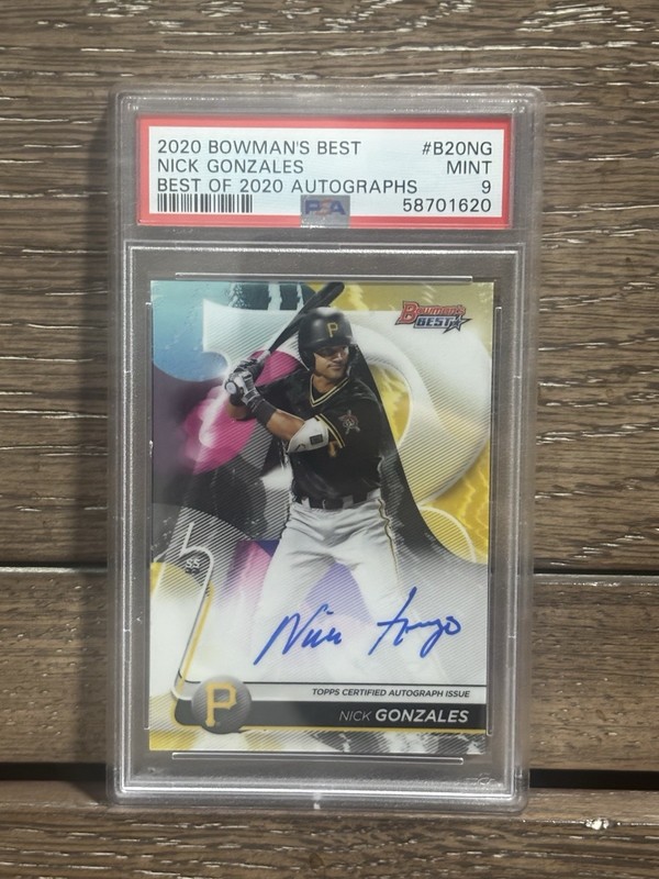 2020 Bowman's Best Prospect Nick Gonzales Auto #B20-NG Pirates PSA 9
