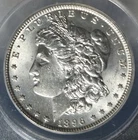 ANACS MS 62 - 1896 P Morgan Silver Dollar. Bright White, Die Cracks. A1188. VAM?