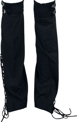Gothicana by EMP Damen schwarze Beinstulpen mit Schnürungen und Schnallen