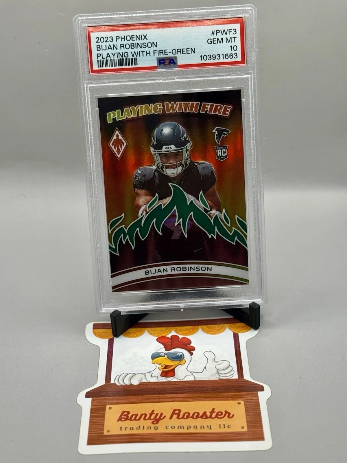 Bijan Robinson Panini Phoenix Playing With Fire #PWF3 Green