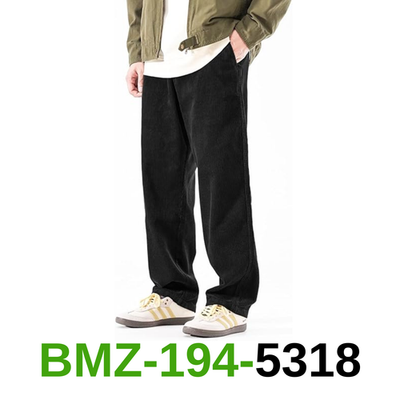 パンツ order loose corduroy pants 24AW SOLY HUX Men's Drawstring Elastic Waist Loose Straight Leg