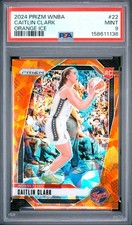 2024 PANINI PRIZM WNBA ORANGE ICE #22 CAITLIN CLARK ROOKIE RC PSA 9