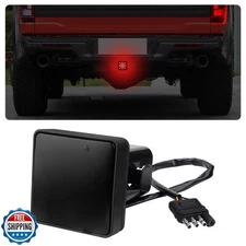 carleef 15 LED Trailer Hitch Brake Light,12V Red Lights Smoked Tail Lights Fi