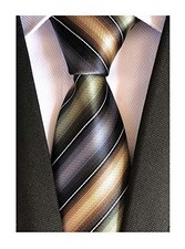Men's Modern Striped Patterned Formal Ties College One Size Grey Mint Green