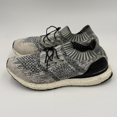 ADIDAS UltraBoost Men's Size 8 Uncaged Grey & White Knit Athletic Sneakers Used