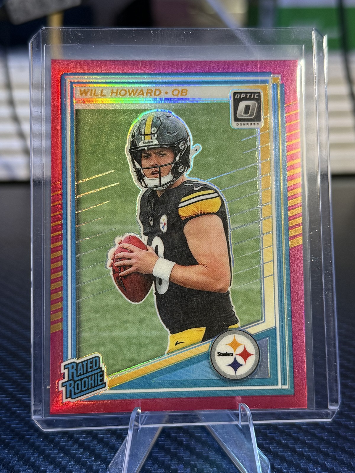 2025 Panini Donruss Optic - Rated Rookie Will Howard #233 Pink Prizm (RC)