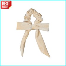 Bow Scrunchie Hair Tie Cream Fabric Ponytail Holder Ribbon Women Hair Accessory