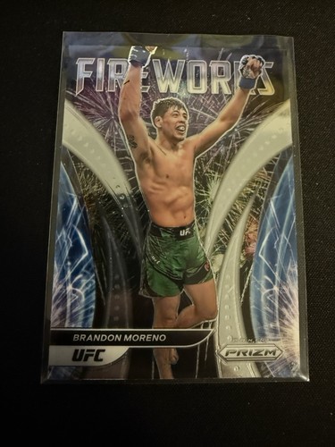 2022 Panini Prizm UFC - Fireworks Brandon Moreno #18 Silver Prizm - Picture 1 of 2