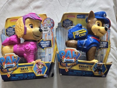 PAW PATROL THE MOVIE TALKING SKYE AND CHASE MISSION PUPS - NEED Batteries
