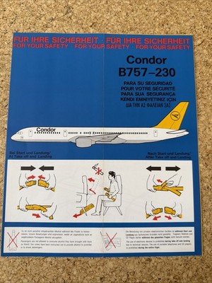 CONDOR B757-230 Safety Card 076 b-93 FRA HE 89