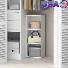 3-Tier Open Shelf Bookcase Multipurpose Storage Organizer Modern Closet Display