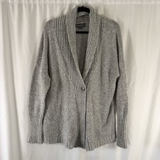 Eddie Bauer Sleepwear Cardigan Women's XL Grey Knit Single Button Heavy