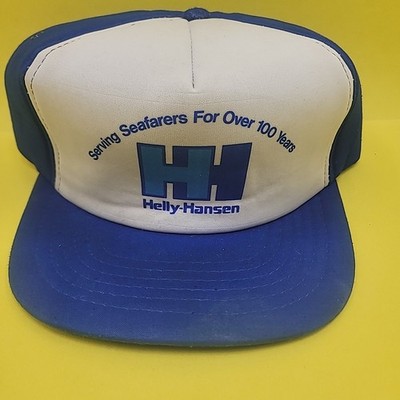 Vtg, Serving Seafarers 100 Years Helly-Hansen, Snap-back, Blue White Hat, Cap
