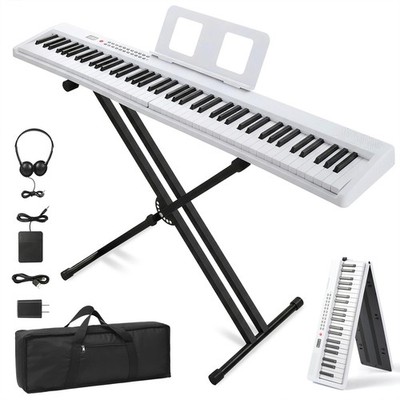 Digital Piano Keyboard 88 Tasten E-Piano mit 1000 Sound Ständer, Sustain Pedal