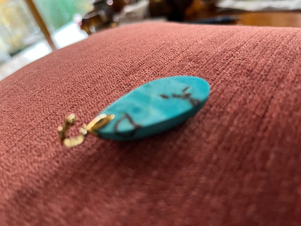 Kettenanhänger 375er Gelbgold mit Türkis Cabochon von SOGNI D'ORO - Bild 4 von 4